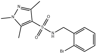 N-[(2-bromophenyl)methyl]-1,3,5-trimethylpyrazole-4-sulfonamide