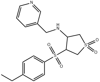 4-(4-ethylphenyl)sulfonyl-1,1-dioxo-N-(pyridin-3-ylmethyl)thiolan-3-amine Structure