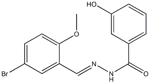 N-[(E)-(5-bromo-2-methoxyphenyl)methylideneamino]-3-hydroxybenzamide,,结构式