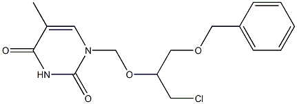 1-[(1-chloro-3-phenylmethoxypropan-2-yl)oxymethyl]-5-methylpyrimidine-2,4-dione Struktur