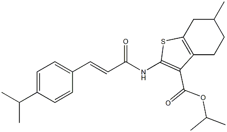  propan-2-yl 6-methyl-2-[[(E)-3-(4-propan-2-ylphenyl)prop-2-enoyl]amino]-4,5,6,7-tetrahydro-1-benzothiophene-3-carboxylate