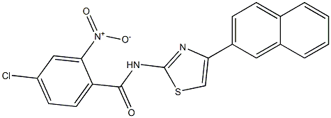 4-chloro-N-(4-naphthalen-2-yl-1,3-thiazol-2-yl)-2-nitrobenzamide,,结构式