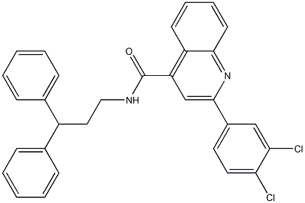 2-(3,4-dichlorophenyl)-N-(3,3-diphenylpropyl)quinoline-4-carboxamide,,结构式