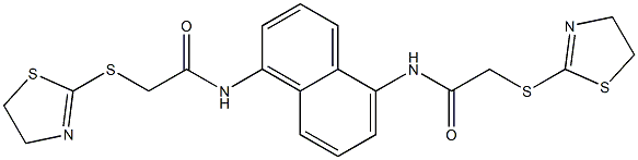2-(4,5-dihydro-1,3-thiazol-2-ylsulfanyl)-N-[5-[[2-(4,5-dihydro-1,3-thiazol-2-ylsulfanyl)acetyl]amino]naphthalen-1-yl]acetamide|