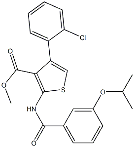 methyl 4-(2-chlorophenyl)-2-[(3-propan-2-yloxybenzoyl)amino]thiophene-3-carboxylate,,结构式