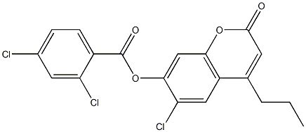 (6-chloro-2-oxo-4-propylchromen-7-yl) 2,4-dichlorobenzoate Struktur