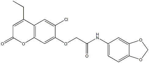 N-(1,3-benzodioxol-5-yl)-2-(6-chloro-4-ethyl-2-oxochromen-7-yl)oxyacetamide