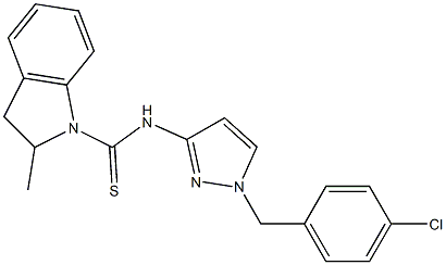  N-[1-[(4-chlorophenyl)methyl]pyrazol-3-yl]-2-methyl-2,3-dihydroindole-1-carbothioamide