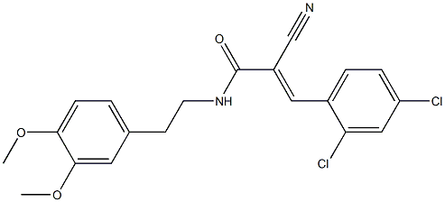 (E)-2-cyano-3-(2,4-dichlorophenyl)-N-[2-(3,4-dimethoxyphenyl)ethyl]prop-2-enamide