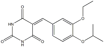 5-[(3-ethoxy-4-propan-2-yloxyphenyl)methylidene]-1,3-diazinane-2,4,6-trione,,结构式