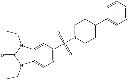 1,3-diethyl-5-(4-phenylpiperidin-1-yl)sulfonylbenzimidazol-2-one Structure