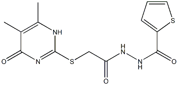 N'-[2-[(5,6-dimethyl-4-oxo-1H-pyrimidin-2-yl)sulfanyl]acetyl]thiophene-2-carbohydrazide Structure