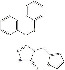 4-(furan-2-ylmethyl)-3-[phenyl(phenylsulfanyl)methyl]-1H-1,2,4-triazole-5-thione,,结构式