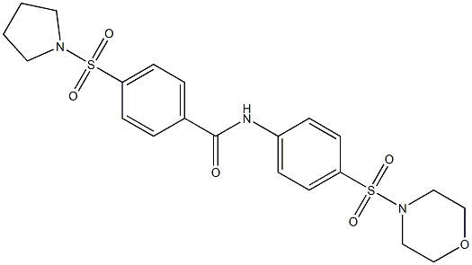 N-(4-morpholin-4-ylsulfonylphenyl)-4-pyrrolidin-1-ylsulfonylbenzamide Struktur