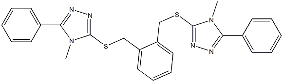 4-methyl-3-[[2-[(4-methyl-5-phenyl-1,2,4-triazol-3-yl)sulfanylmethyl]phenyl]methylsulfanyl]-5-phenyl-1,2,4-triazole Struktur