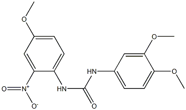 1-(3,4-dimethoxyphenyl)-3-(4-methoxy-2-nitrophenyl)urea,,结构式