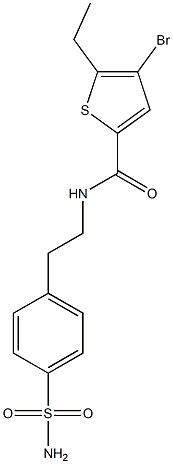 4-bromo-5-ethyl-N-[2-(4-sulfamoylphenyl)ethyl]thiophene-2-carboxamide Structure