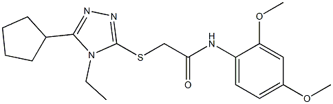 2-[(5-cyclopentyl-4-ethyl-1,2,4-triazol-3-yl)sulfanyl]-N-(2,4-dimethoxyphenyl)acetamide Structure