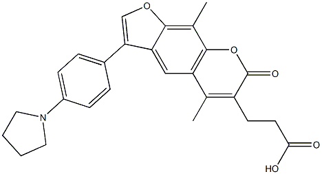  3-[5,9-dimethyl-7-oxo-3-(4-pyrrolidin-1-ylphenyl)furo[3,2-g]chromen-6-yl]propanoic acid