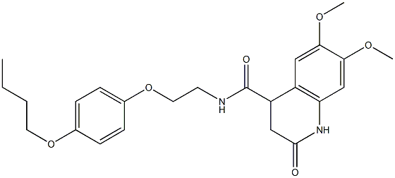 N-[2-(4-butoxyphenoxy)ethyl]-6,7-dimethoxy-2-oxo-3,4-dihydro-1H-quinoline-4-carboxamide Structure
