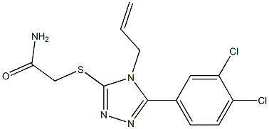2-[[5-(3,4-dichlorophenyl)-4-prop-2-enyl-1,2,4-triazol-3-yl]sulfanyl]acetamide,,结构式