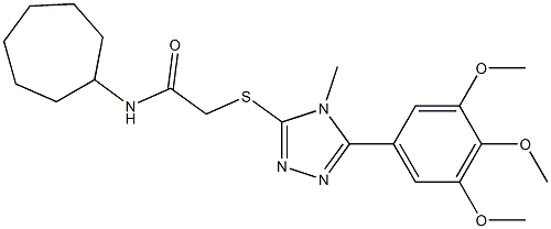  N-cycloheptyl-2-[[4-methyl-5-(3,4,5-trimethoxyphenyl)-1,2,4-triazol-3-yl]sulfanyl]acetamide