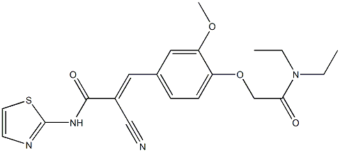 (E)-2-cyano-3-[4-[2-(diethylamino)-2-oxoethoxy]-3-methoxyphenyl]-N-(1,3-thiazol-2-yl)prop-2-enamide Structure