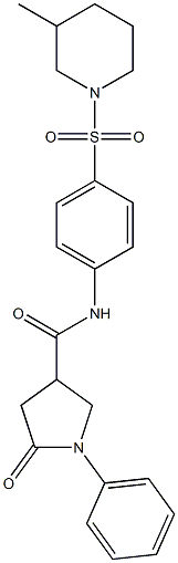 N-[4-(3-methylpiperidin-1-yl)sulfonylphenyl]-5-oxo-1-phenylpyrrolidine-3-carboxamide Struktur
