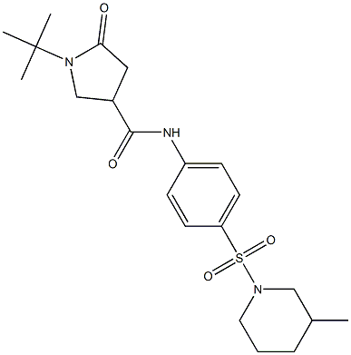 1-tert-butyl-N-[4-(3-methylpiperidin-1-yl)sulfonylphenyl]-5-oxopyrrolidine-3-carboxamide Structure