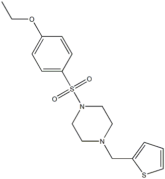 1-(4-ethoxyphenyl)sulfonyl-4-(thiophen-2-ylmethyl)piperazine,,结构式
