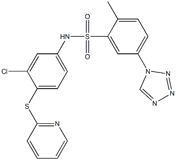 N-(3-chloro-4-pyridin-2-ylsulfanylphenyl)-2-methyl-5-(tetrazol-1-yl)benzenesulfonamide