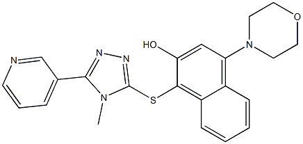 1-[(4-methyl-5-pyridin-3-yl-1,2,4-triazol-3-yl)sulfanyl]-4-morpholin-4-ylnaphthalen-2-ol Structure