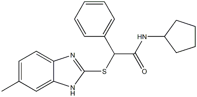 N-cyclopentyl-2-[(6-methyl-1H-benzimidazol-2-yl)sulfanyl]-2-phenylacetamide