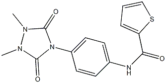 N-[4-(1,2-dimethyl-3,5-dioxo-1,2,4-triazolidin-4-yl)phenyl]thiophene-2-carboxamide,,结构式