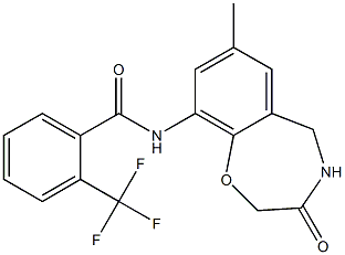 N-(7-methyl-3-oxo-4,5-dihydro-1,4-benzoxazepin-9-yl)-2-(trifluoromethyl)benzamide Struktur