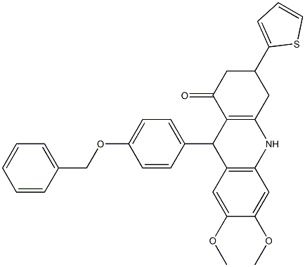 6,7-dimethoxy-9-(4-phenylmethoxyphenyl)-3-thiophen-2-yl-3,4,9,10-tetrahydro-2H-acridin-1-one