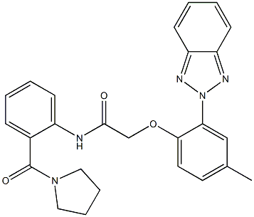 2-[2-(benzotriazol-2-yl)-4-methylphenoxy]-N-[2-(pyrrolidine-1-carbonyl)phenyl]acetamide,,结构式