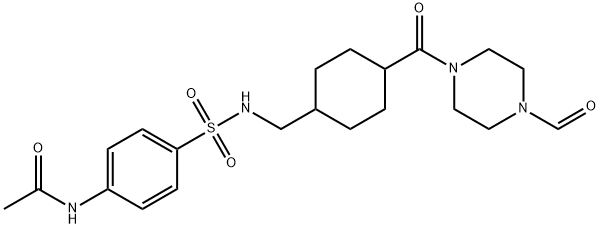 N-[4-[[4-(4-formylpiperazine-1-carbonyl)cyclohexyl]methylsulfamoyl]phenyl]acetamide Structure