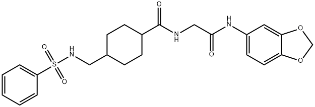 4-(benzenesulfonamidomethyl)-N-[2-(1,3-benzodioxol-5-ylamino)-2-oxoethyl]cyclohexane-1-carboxamide|