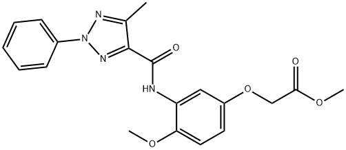 methyl 2-[4-methoxy-3-[(5-methyl-2-phenyltriazole-4-carbonyl)amino]phenoxy]acetate Struktur