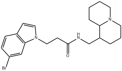 N-(2,3,4,6,7,8,9,9a-octahydro-1H-quinolizin-1-ylmethyl)-3-(6-bromoindol-1-yl)propanamide Structure