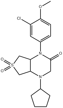 4-(3-chloro-4-methoxyphenyl)-1-cyclopentyl-6,6-dioxo-4a,5,7,7a-tetrahydro-2H-thieno[3,4-b]pyrazin-3-one Structure