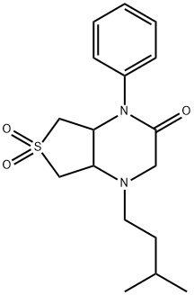 1-(3-methylbutyl)-6,6-dioxo-4-phenyl-4a,5,7,7a-tetrahydro-2H-thieno[3,4-b]pyrazin-3-one Structure