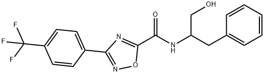 N-(1-hydroxy-3-phenylpropan-2-yl)-3-[4-(trifluoromethyl)phenyl]-1,2,4-oxadiazole-5-carboxamide Struktur