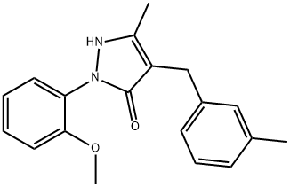 2-(2-methoxyphenyl)-5-methyl-4-[(3-methylphenyl)methyl]-1H-pyrazol-3-one Structure