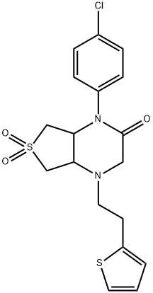 4-(4-chlorophenyl)-6,6-dioxo-1-(2-thiophen-2-ylethyl)-4a,5,7,7a-tetrahydro-2H-thieno[3,4-b]pyrazin-3-one Structure