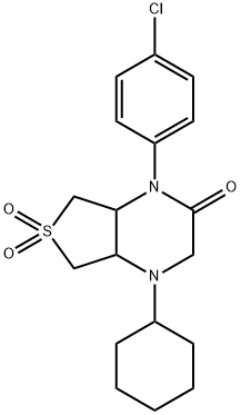 4-(4-chlorophenyl)-1-cyclohexyl-6,6-dioxo-4a,5,7,7a-tetrahydro-2H-thieno[3,4-b]pyrazin-3-one Structure