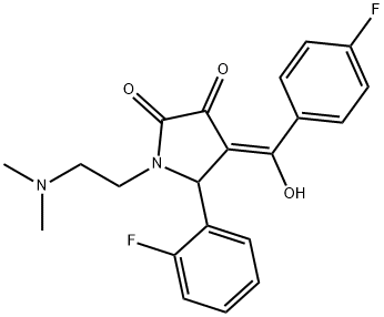 (E)-[1-[2-(dimethylazaniumyl)ethyl]-2-(2-fluorophenyl)-4,5-dioxopyrrolidin-3-ylidene]-(4-fluorophenyl)methanolate 结构式