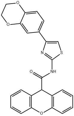 N-[4-(2,3-dihydro-1,4-benzodioxin-6-yl)-1,3-thiazol-2-yl]-9H-xanthene-9-carboxamide Structure