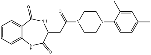 3-[2-[4-(2,4-dimethylphenyl)piperazin-1-yl]-2-oxoethyl]-3,4-dihydro-1H-1,4-benzodiazepine-2,5-dione Struktur
